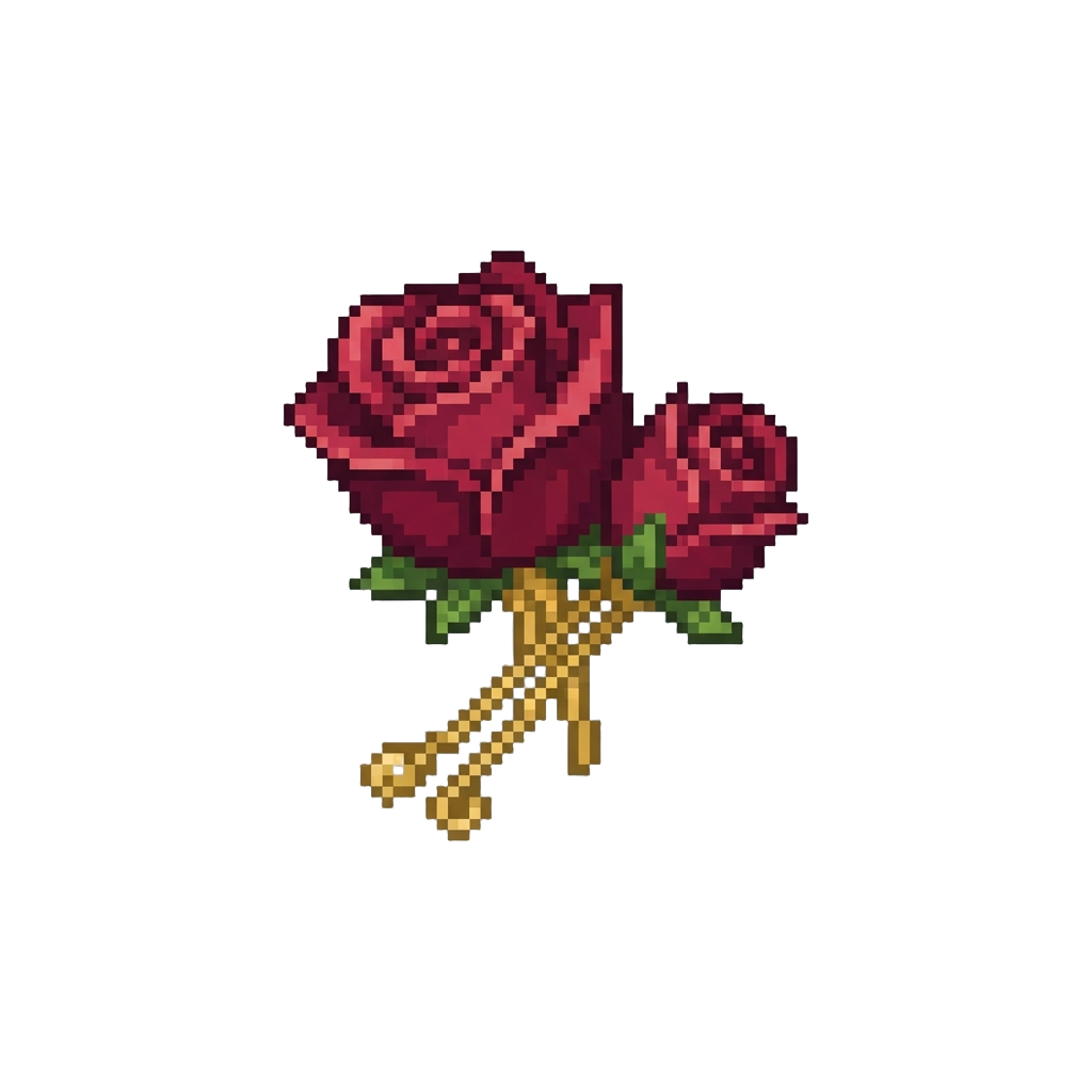 A Pair of Velvet Rose Hairpin Buds