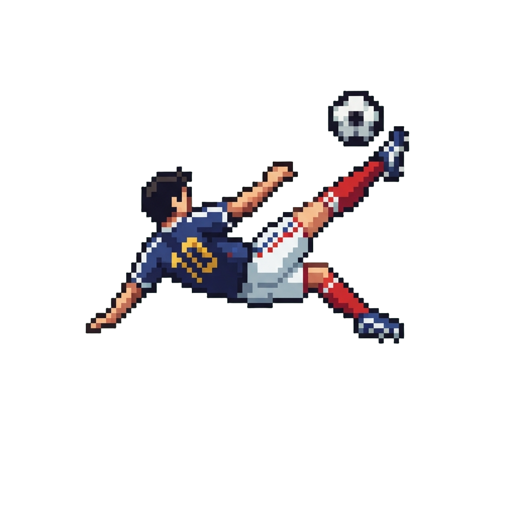 An Overhead Bicycle Kick From an Impossible Distance in Football
