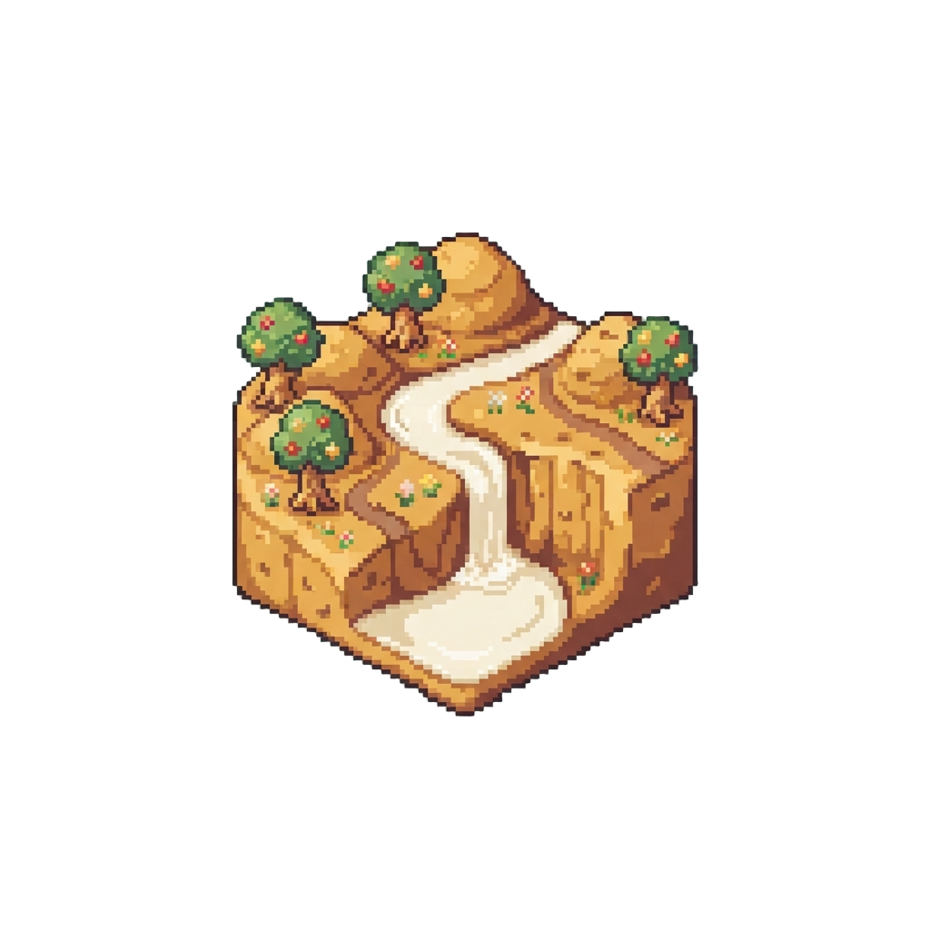 A Cookie Valley with Milk Waterfalls and Biscuit Trees