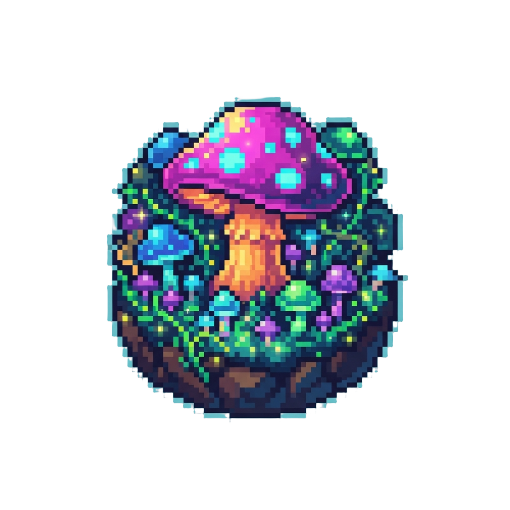 A Neon Mushroom World Packed with Giant Glowing Toadstools