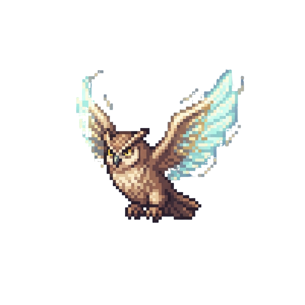 A Majestic Soaring Owl with Luminous Wings