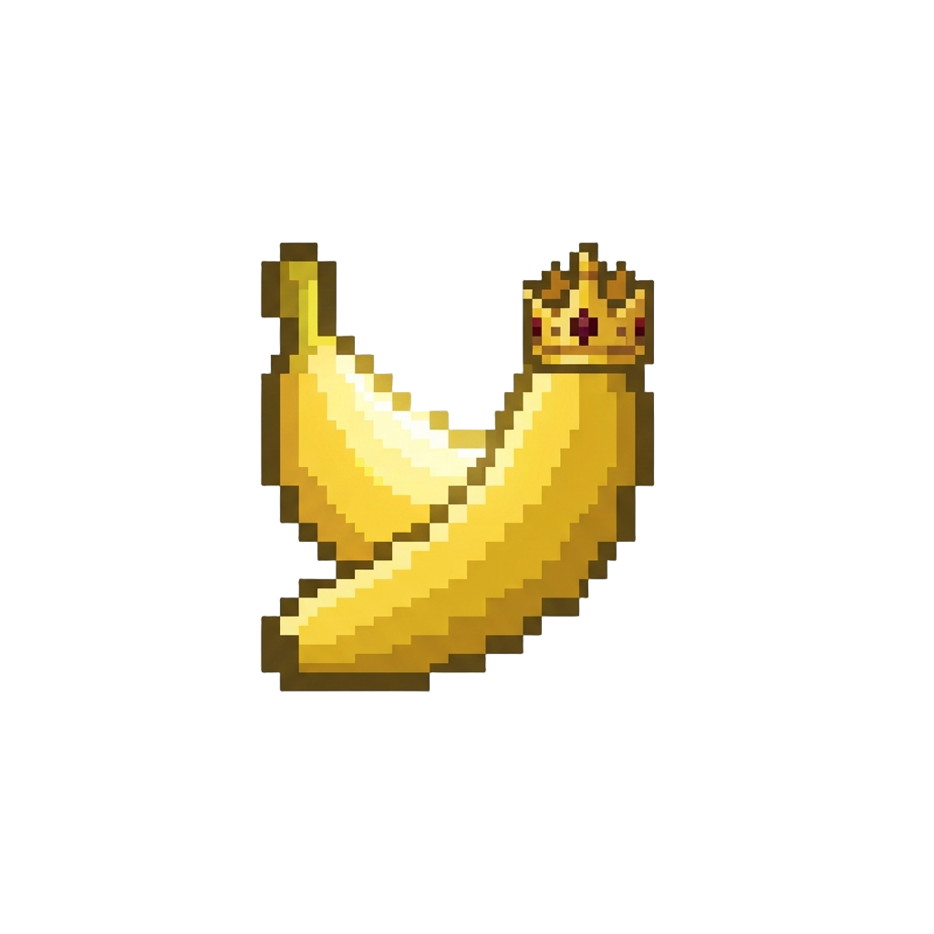 A Glowing Banana Wearing a Tiny Crown