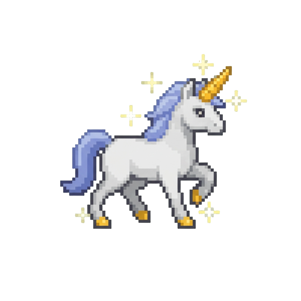 A Golden-horned Sparkling Unicorn Prancing Proudly