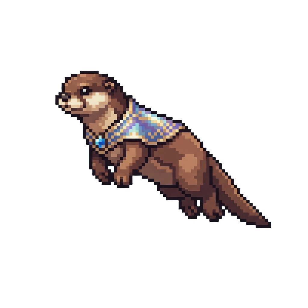 A Noble Shimmering Otter Gliding Through the Air