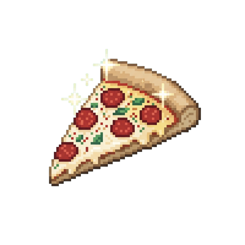 A Floating Sparkly Slice of Pizza