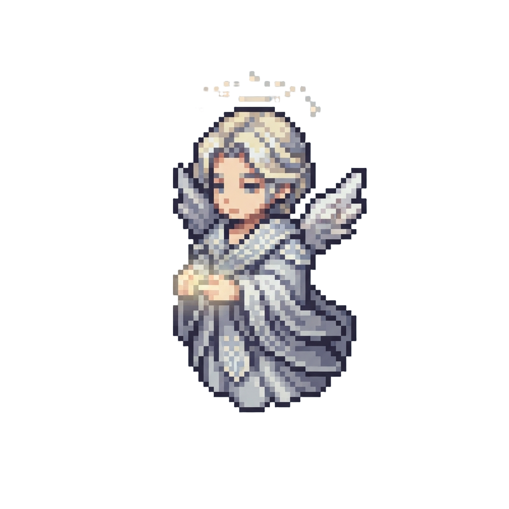 A Floating Celestial Avatar of @image1 in Silver Robes