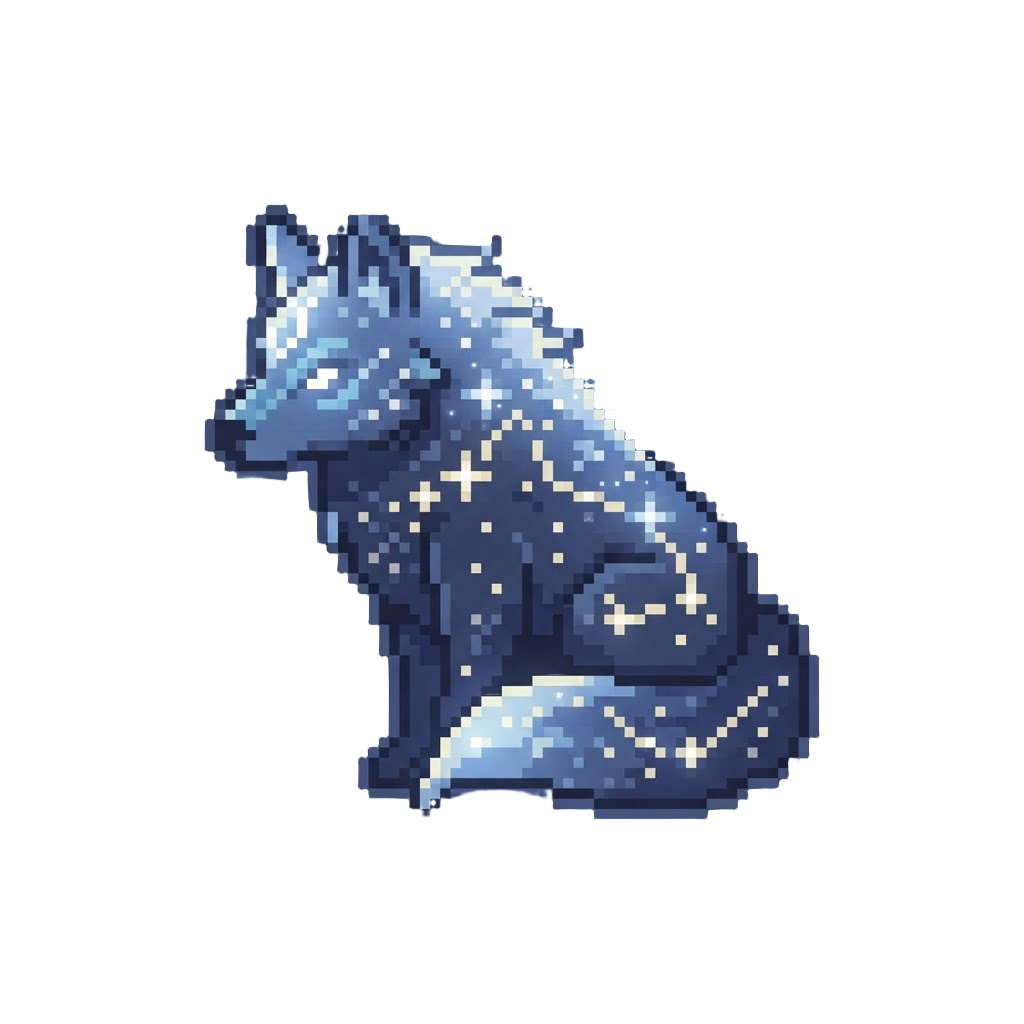 A Luminous Celestial Wolf Glowing with Starlight