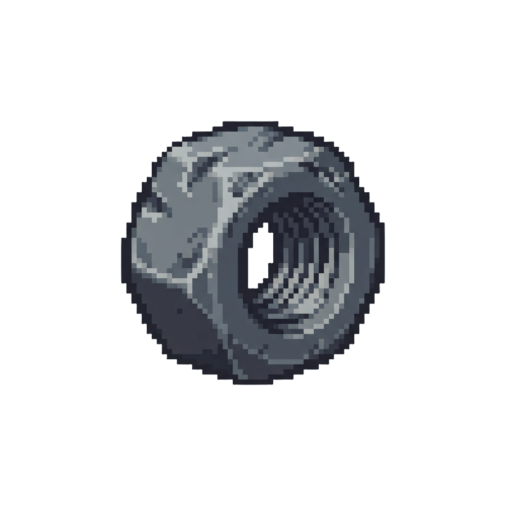 A Single Dented Lug Nut