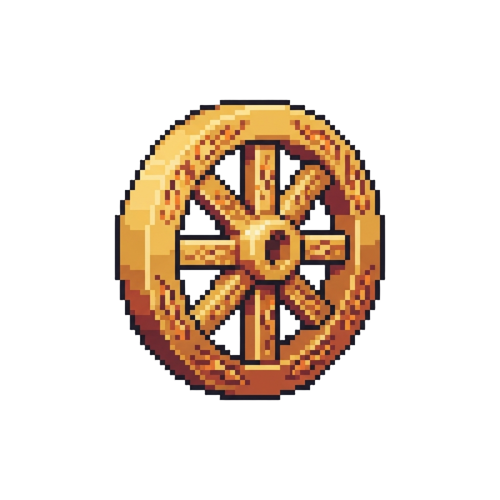 A Flame-engraved Golden Wheel