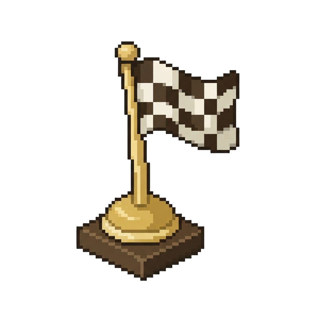 A Sleek Checkerboard Flag Trophy