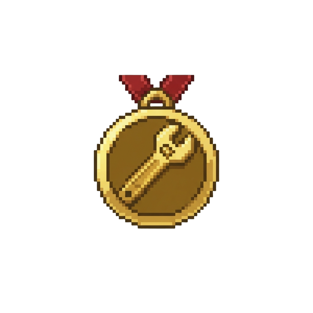 A Miniature Golden Wrench Medal