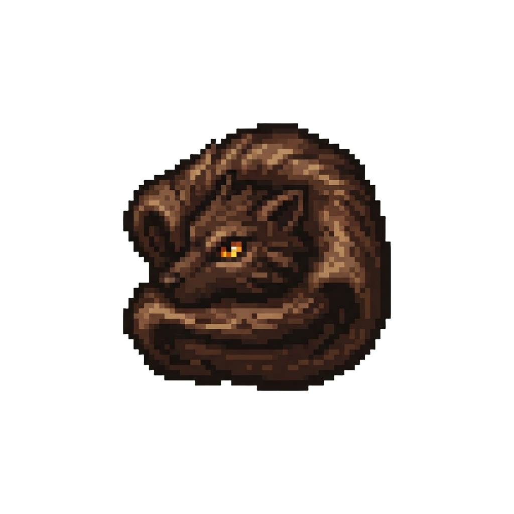 Deep Mahogany Fur with Feral Amber Eyes