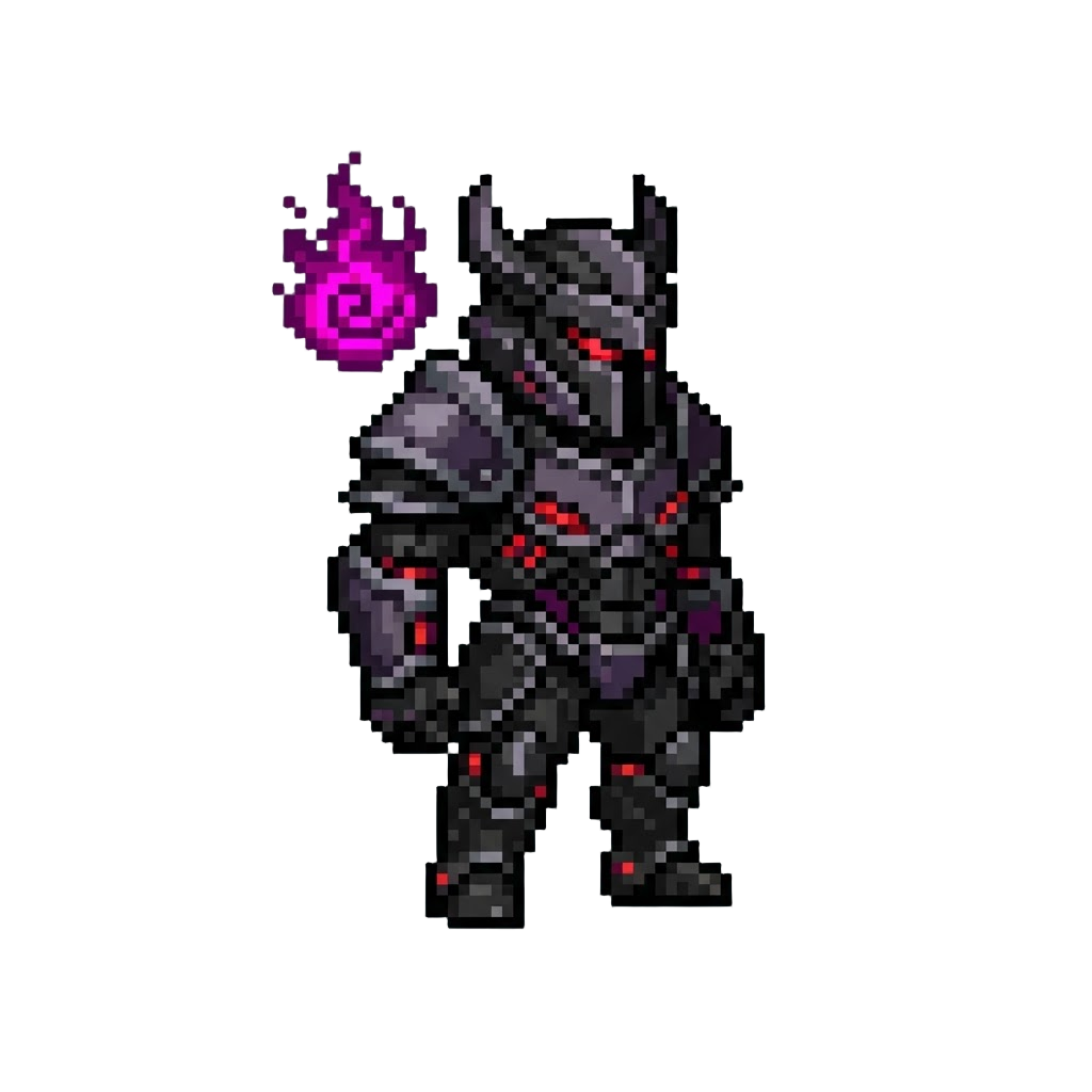 A Dark Emperor Mechanoid Suit with a Floating Dark Energy Crest