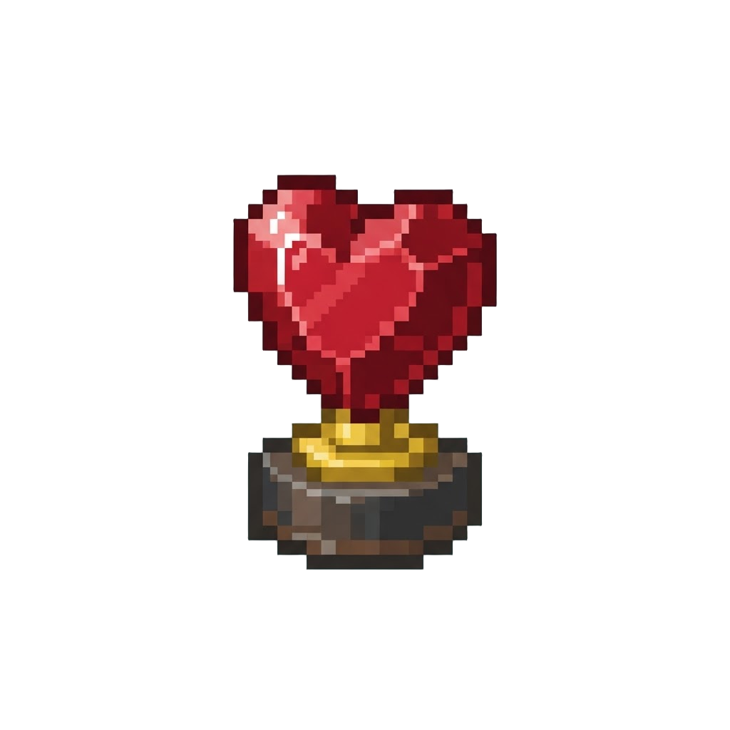 Shimmering Ruby Heart Trophy
