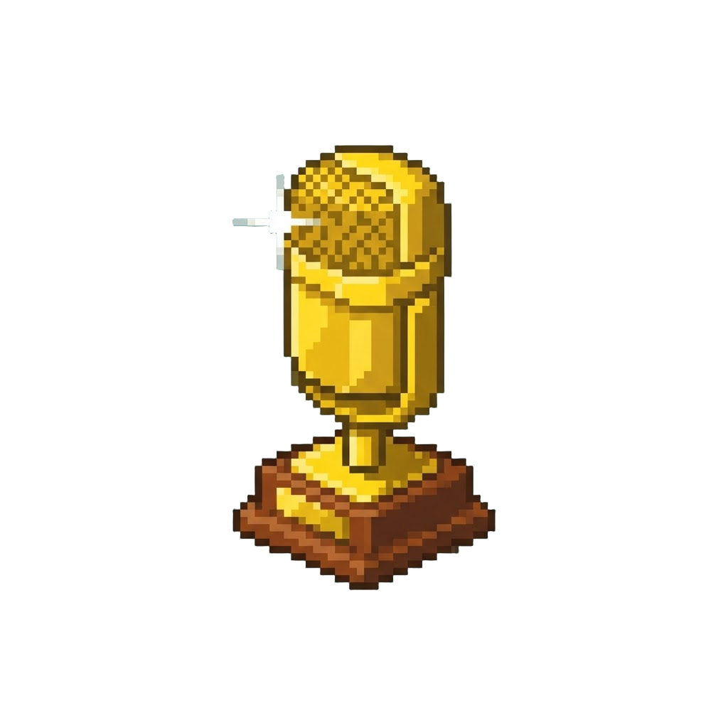 Sparkling Golden Microphone Trophy