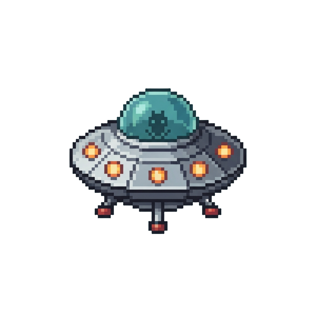 A Tiny Retro Space Ufo Blocking the Lane