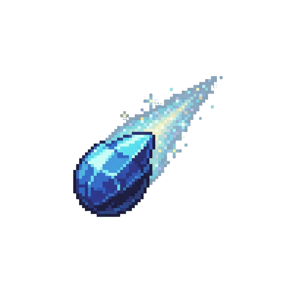 A Bright Sapphire Comet Trailing Stardust