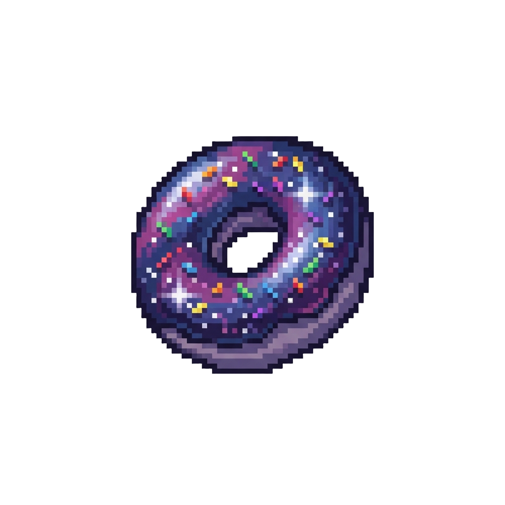 A Floating Cosmic Donut with Rainbow Sprinkles