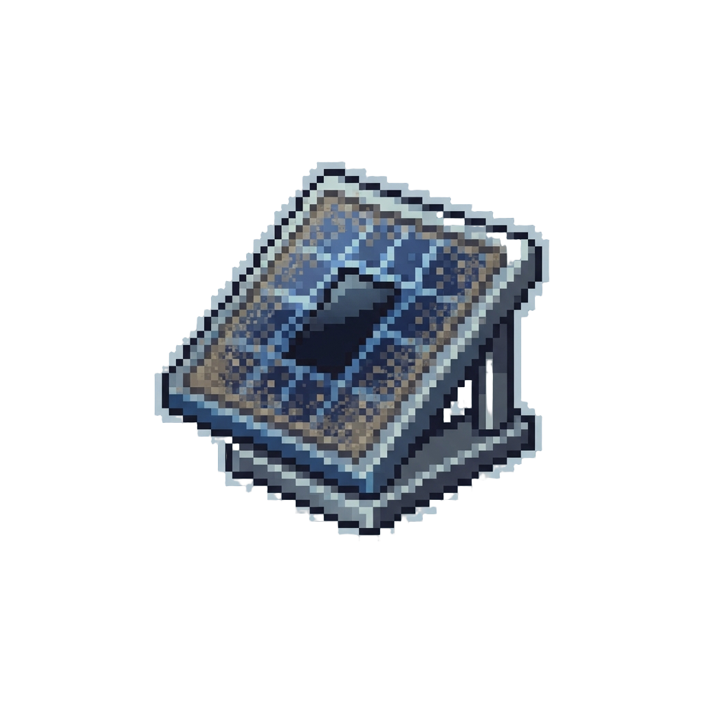 A Floating Solar Panel Covered in Space Dust