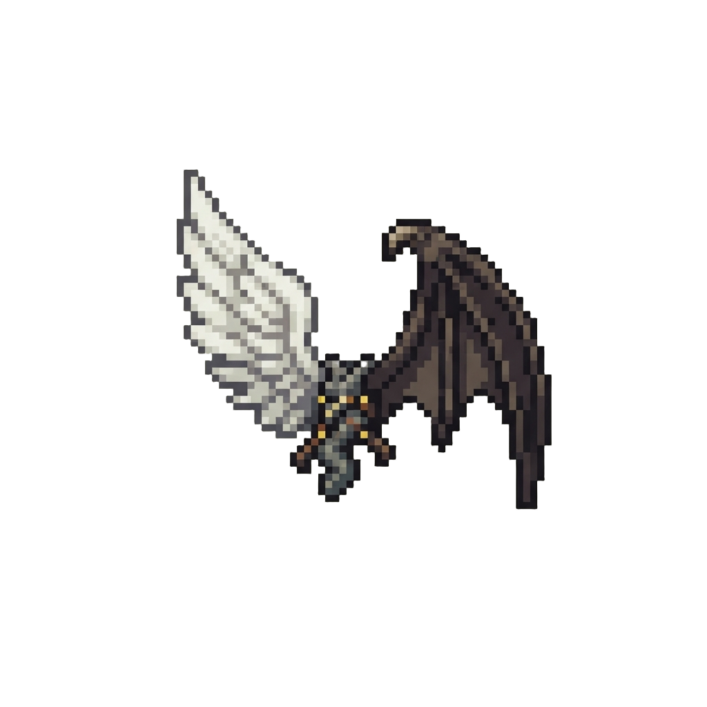 Mismatched Feather and Bat Wings