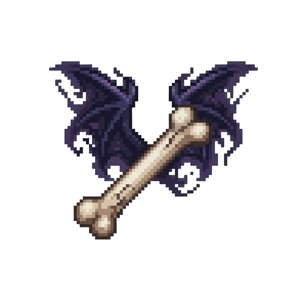 Skeletal Bone and Shadow Wings