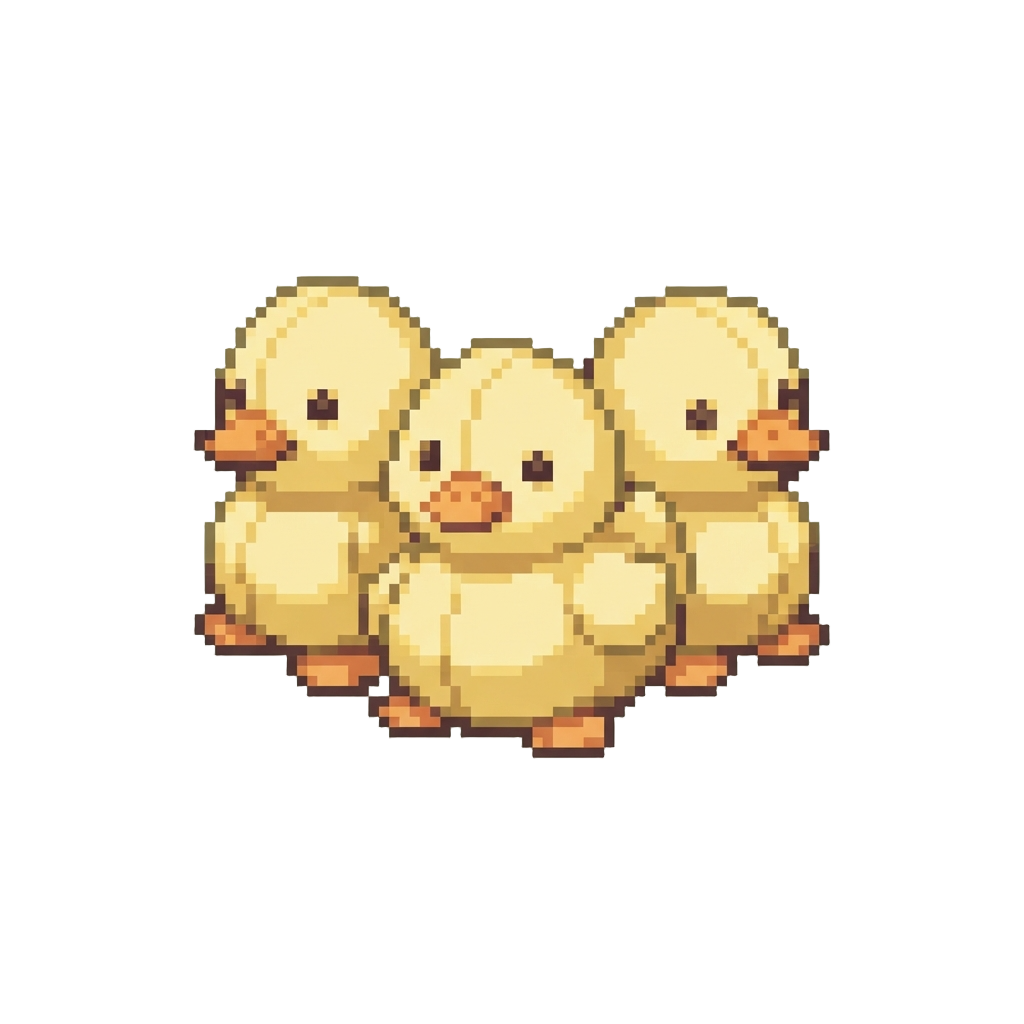 A Hamlet of Tiny Pastel Plush Ducklings