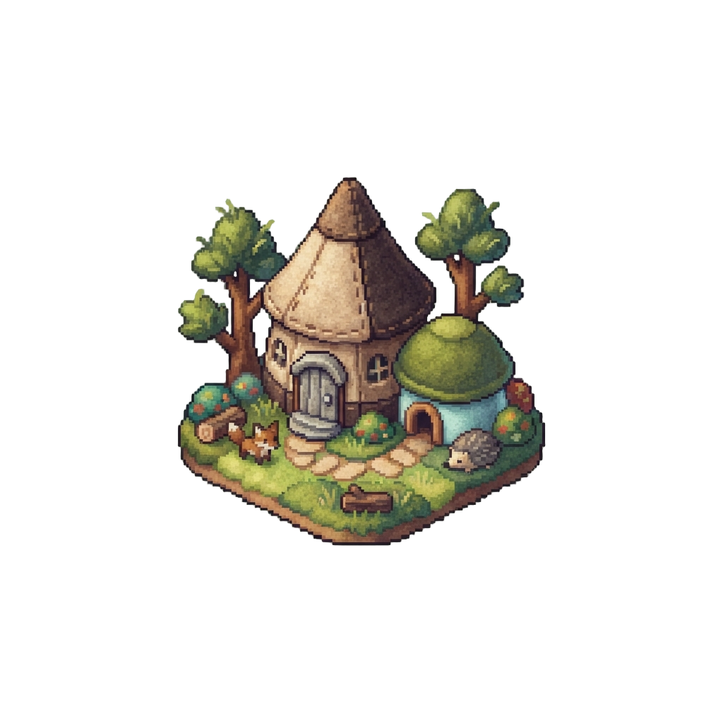 A Village of Soft Felt Woodland Creatures