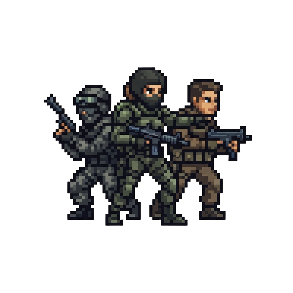 A Team of Rogue Commando Figures