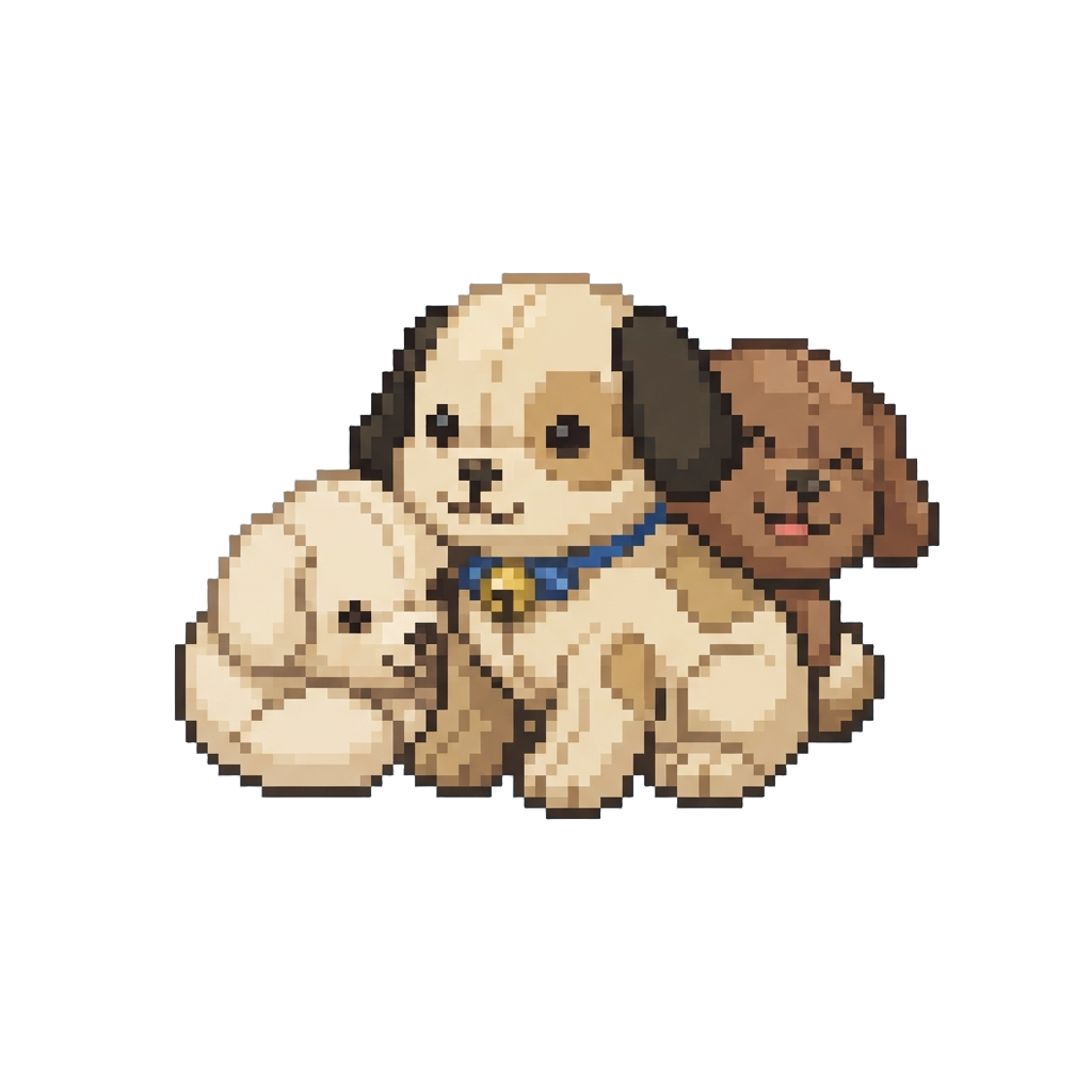 A Community of Cute Plush Puppies