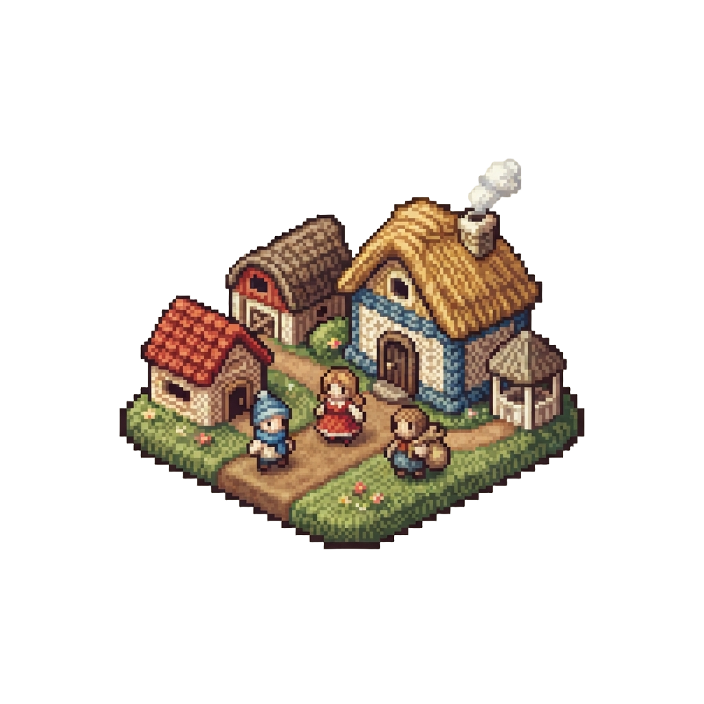 A Cozy Town of Knit Yarn Dolls