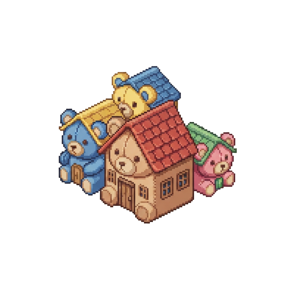 A Town of Colorful Teddy Bears
