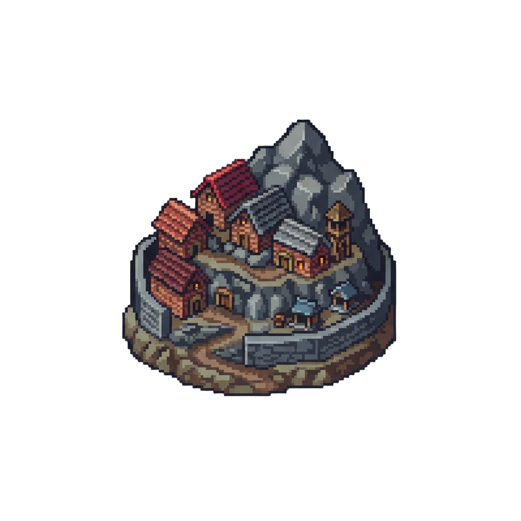 A Tiny Brick Mountain Village