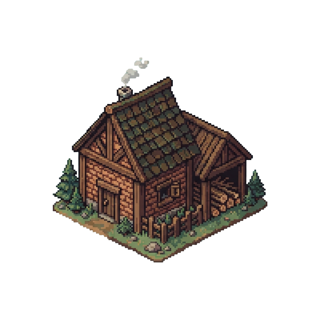 A Rustic Brick Forest Settlement