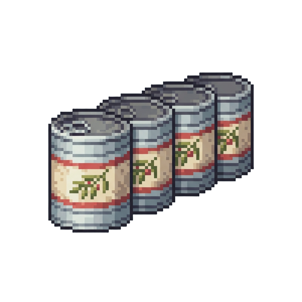 A Untouched Row of Tin Cans