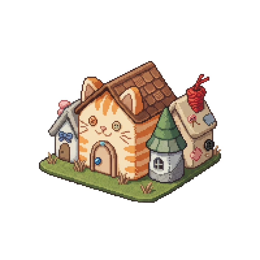 A Village of Fluffy Stuffed Kittens