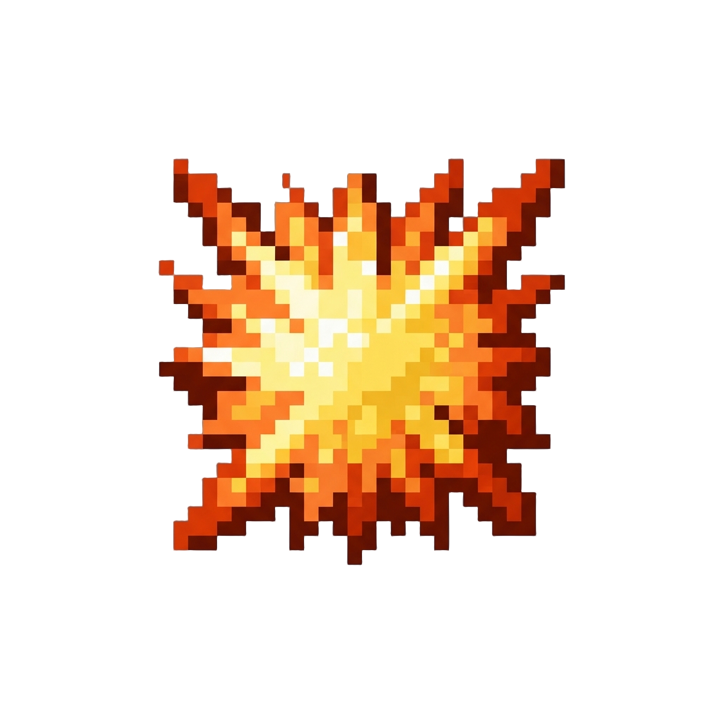A Noisy Screen Burst of Pixelated Spark Particles