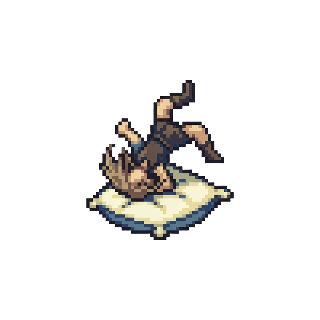 A Dramatic Backflip Collapse Onto a Pillow