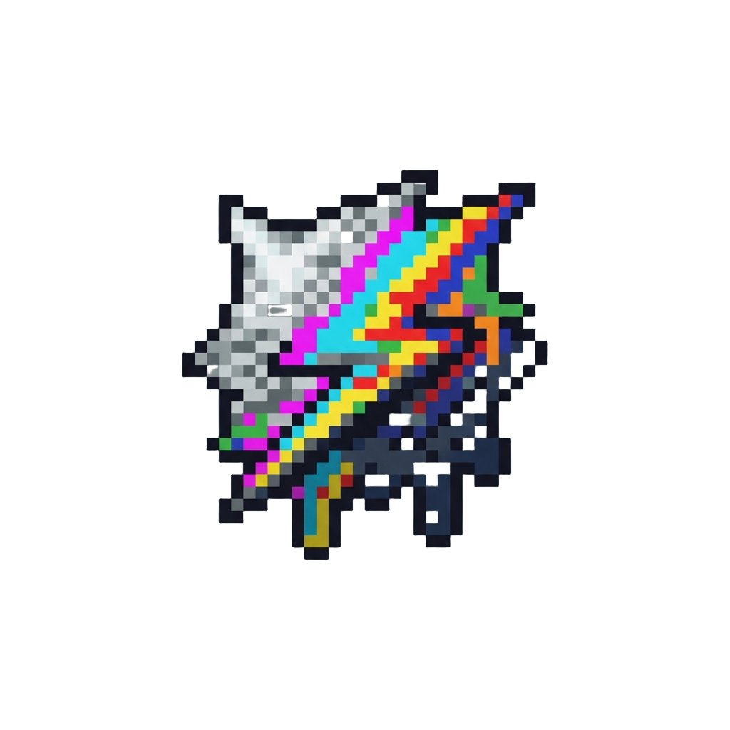 A Flash of Static Noise with Melting Color Bands