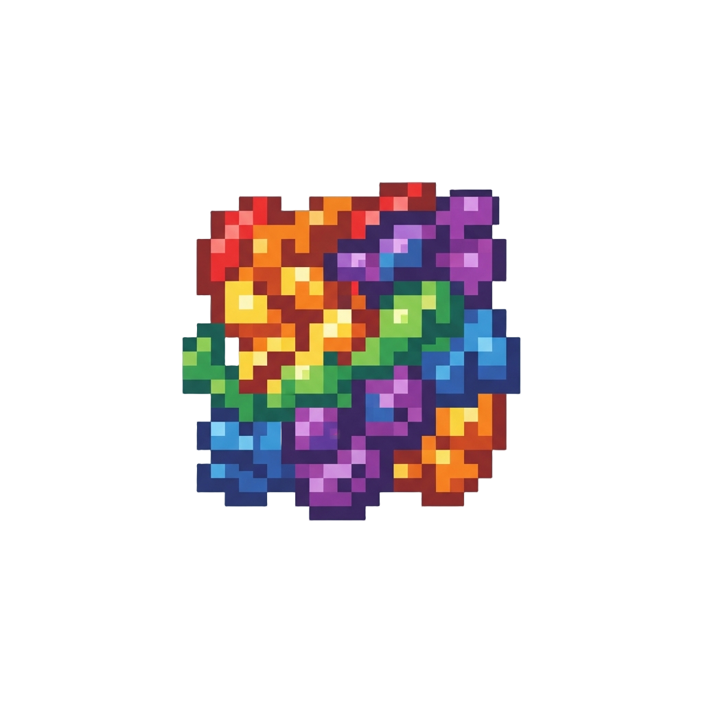 A Chaotic Freeze of Scrambled Rainbow Pixels