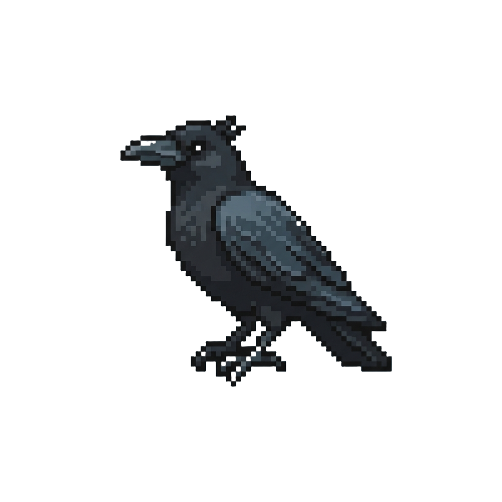 A Raven with Obsidian Feathers