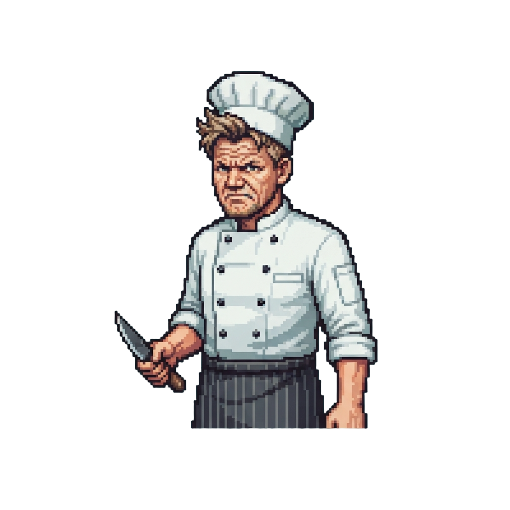 An Intense Gordon Ramsay in Executive Chef Whites