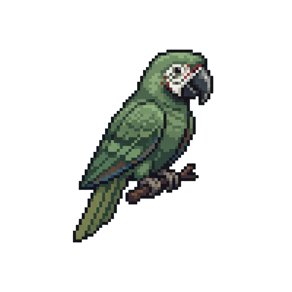 A Military Green Macaw