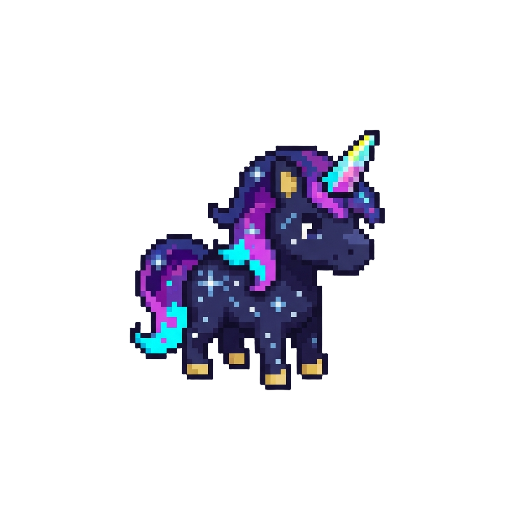 A Cosmic Starry Unicorn with a Prism Horn