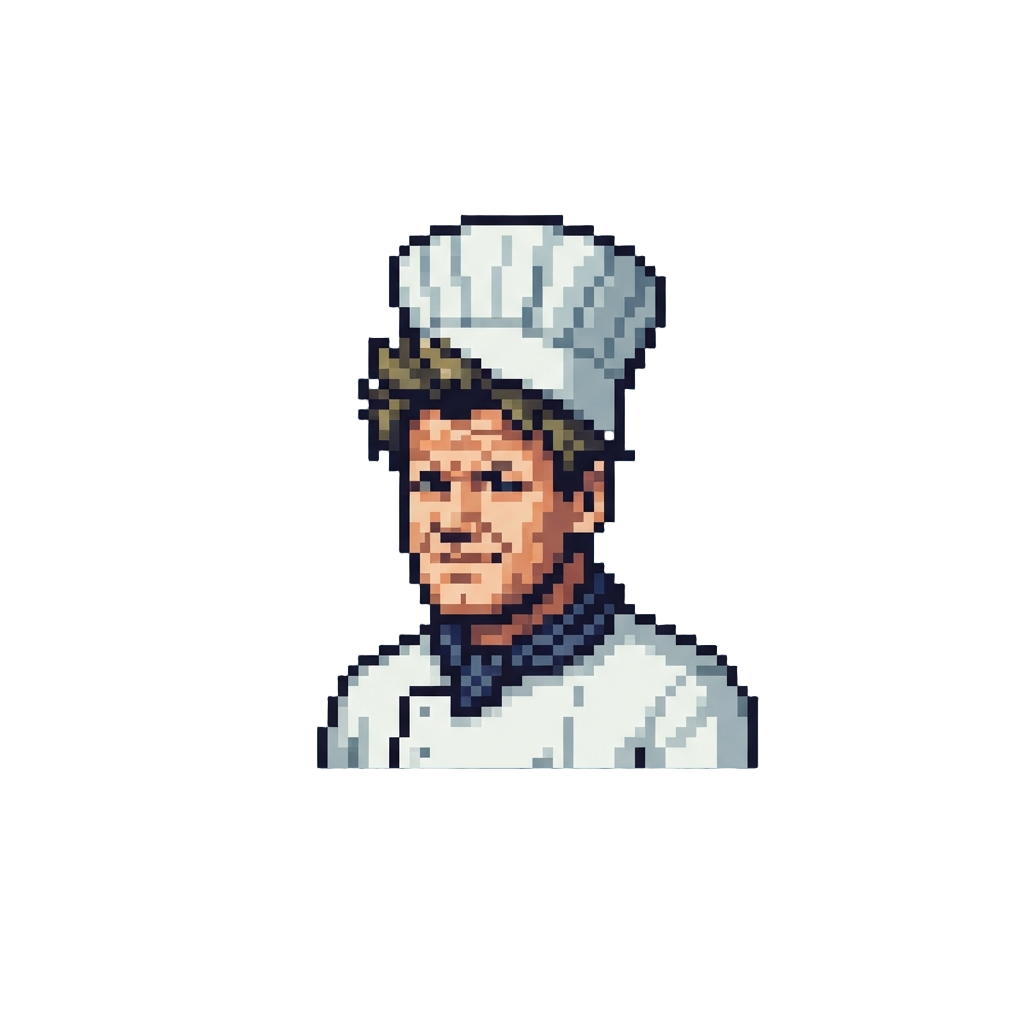 A Passionate Gordon Ramsay Wearing a Tall White Chef Hat