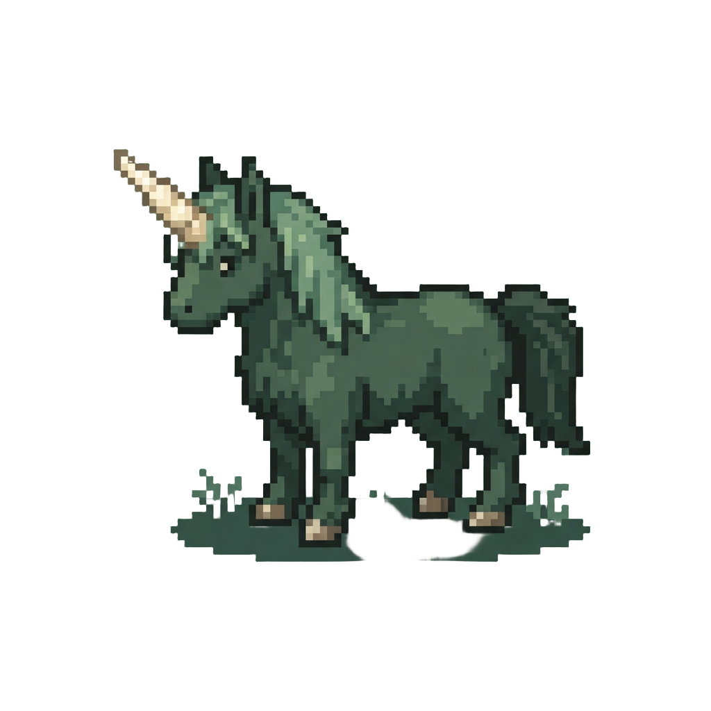A Wild Forest Unicorn with an Ivory Horn