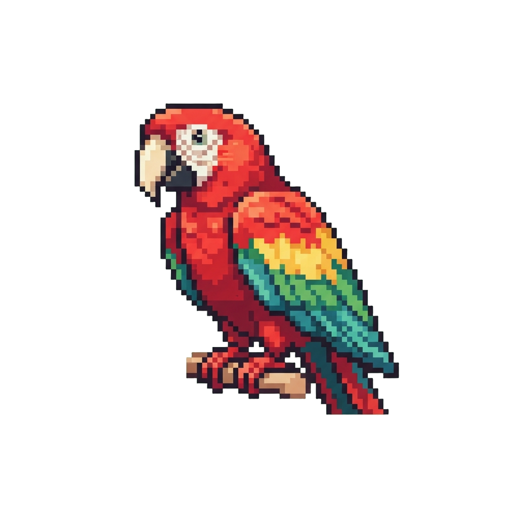 A Crimson Red-and-green Macaw