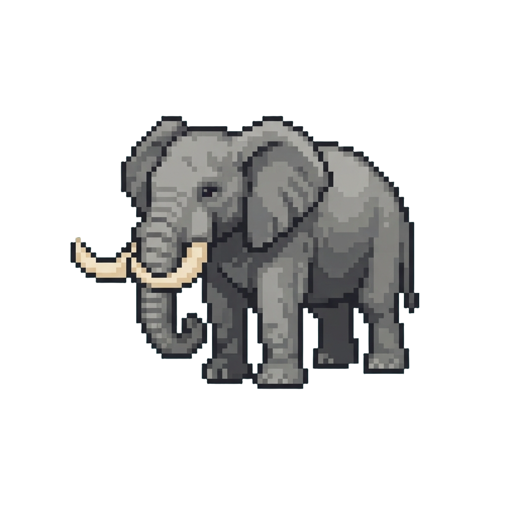 A Grand Majestic Elephant with Swept Tusks