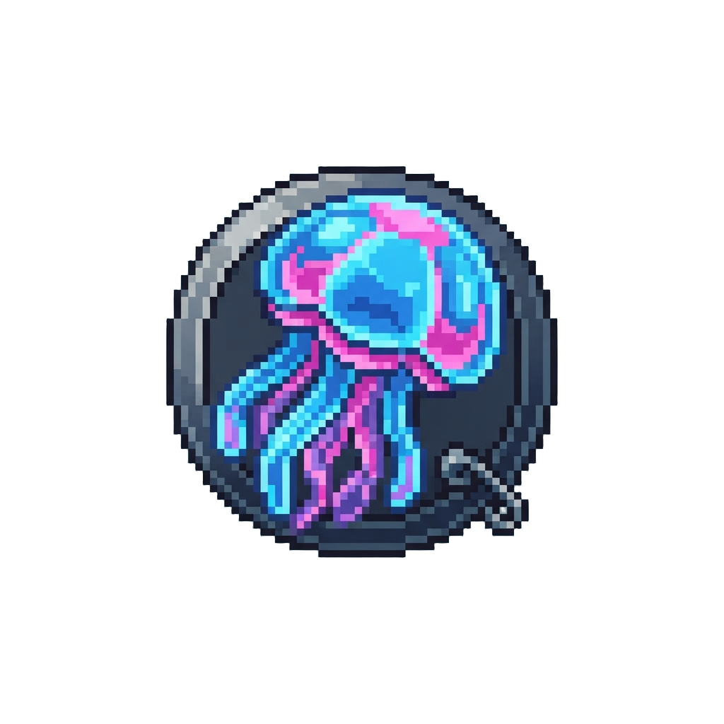 A Neon Jellyfish Badge