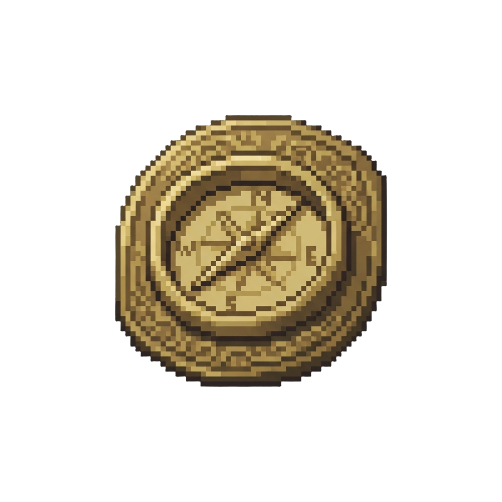 A Brass Compass Rose Crest