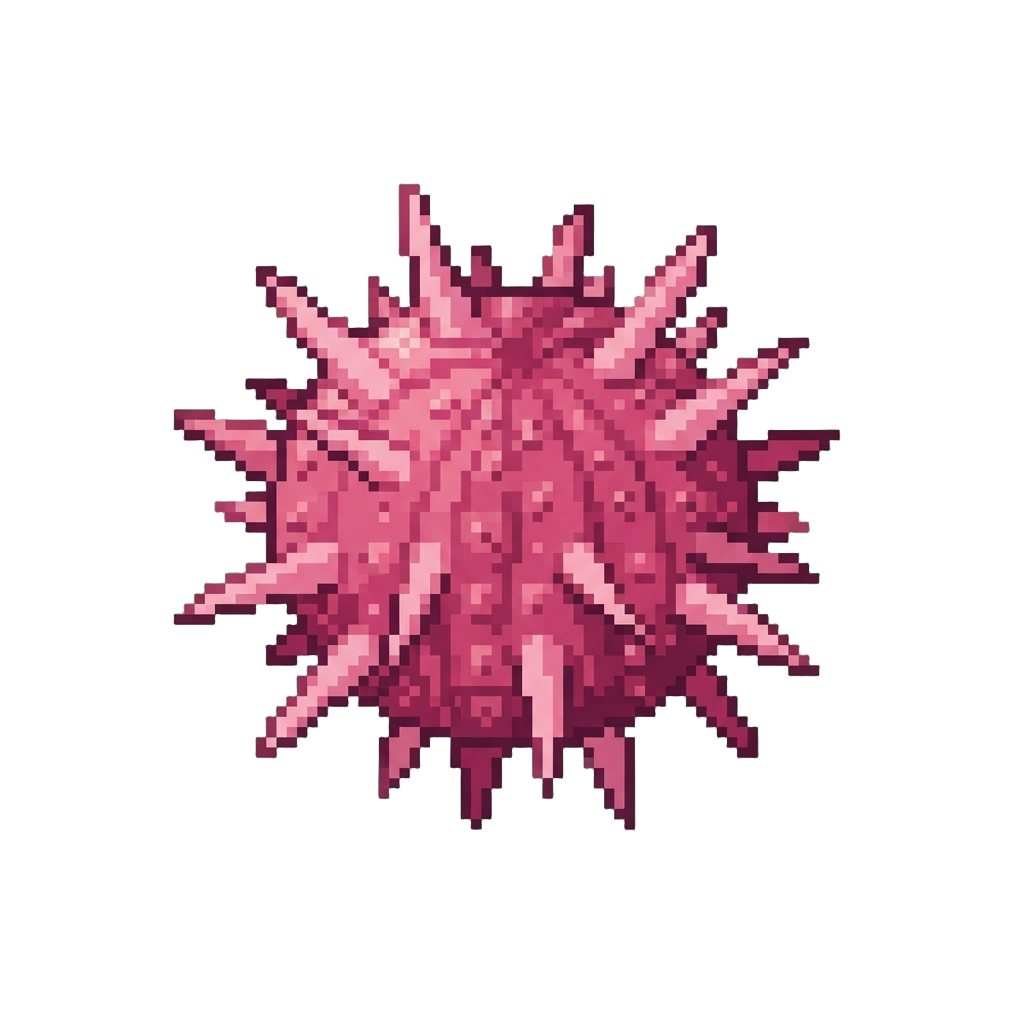 A Floating Pink Sea Urchin